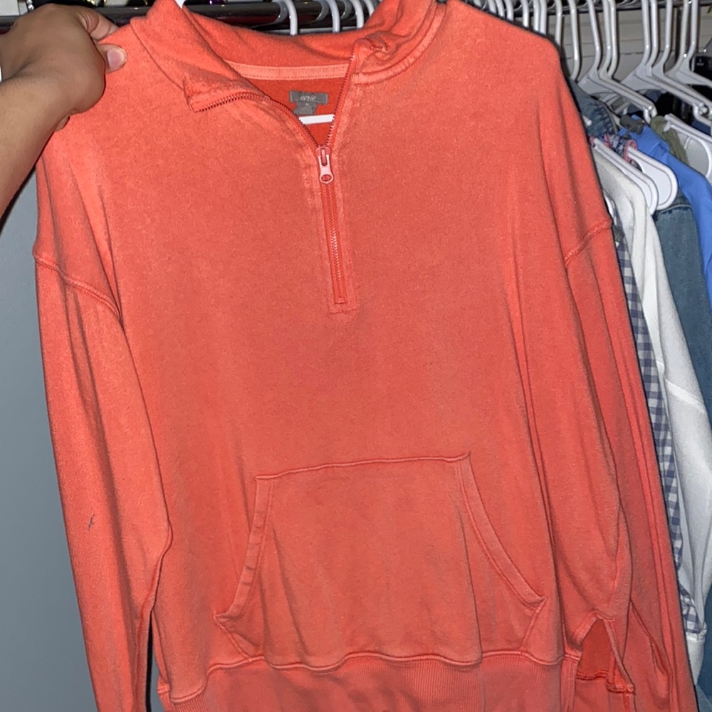 pink quarter zip collared aerie sweatshirt